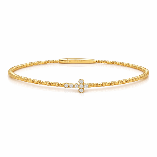 14K Cross Flex Bangle