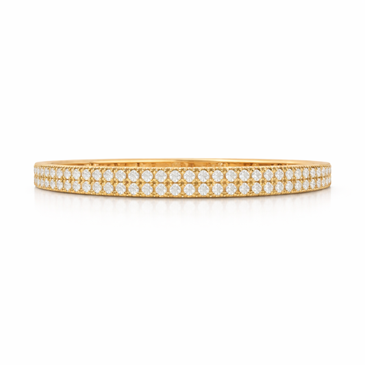 14K Double Row Illusion Flexible Bangle