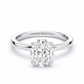 14K Hidden Halo Oval Solitaire Size 6.5