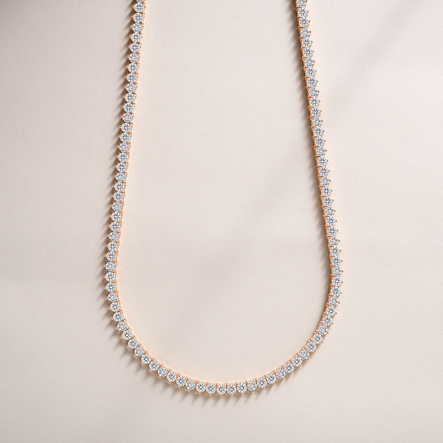 14K 3 Prong Tennis Necklace