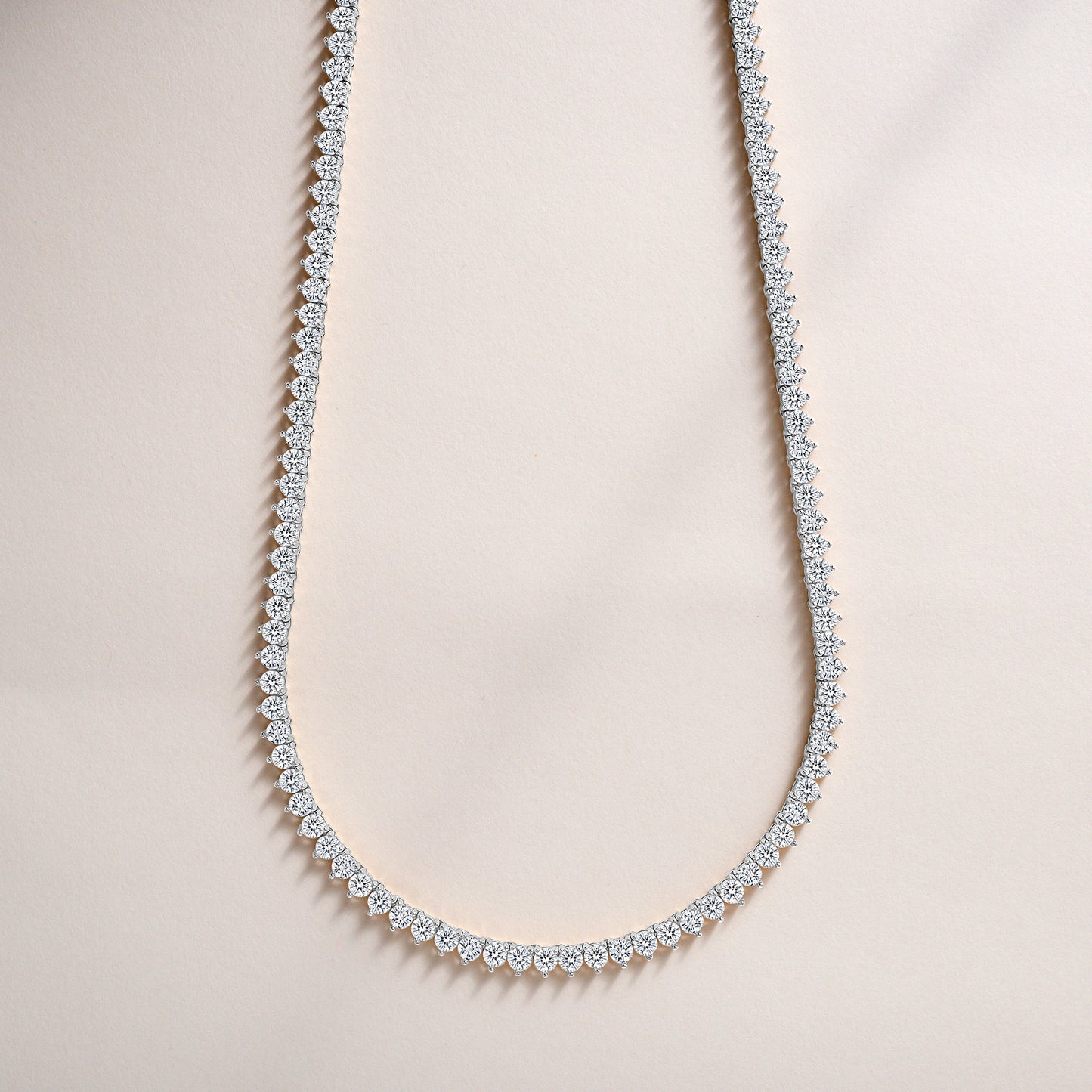 14K 3 Prong Tennis Necklace