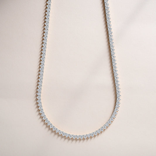 14K 3 Prong Tennis Necklace