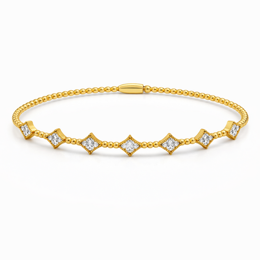14K Marquise Illusion Flexible Bangle