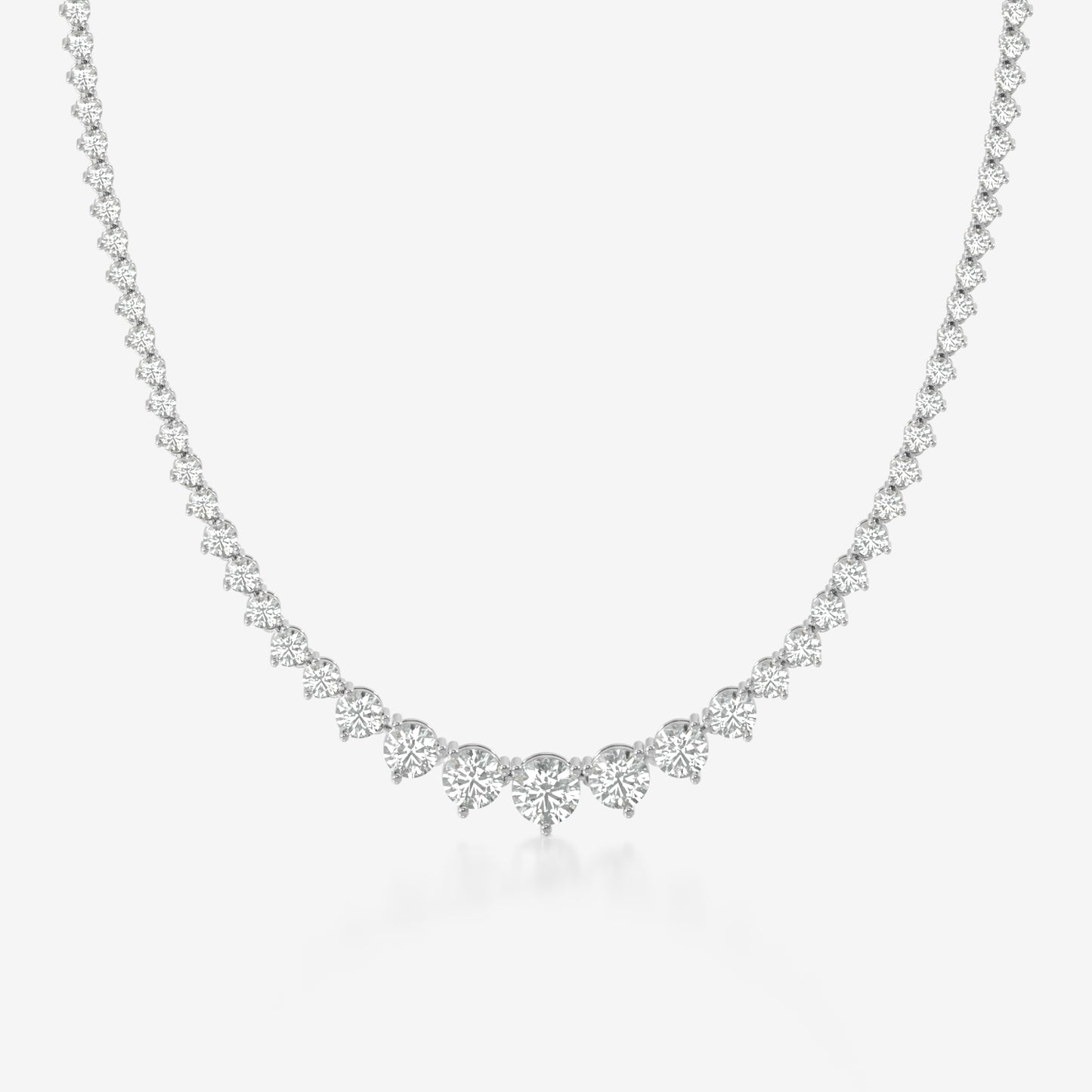 14K Graduated Tennis Necklace