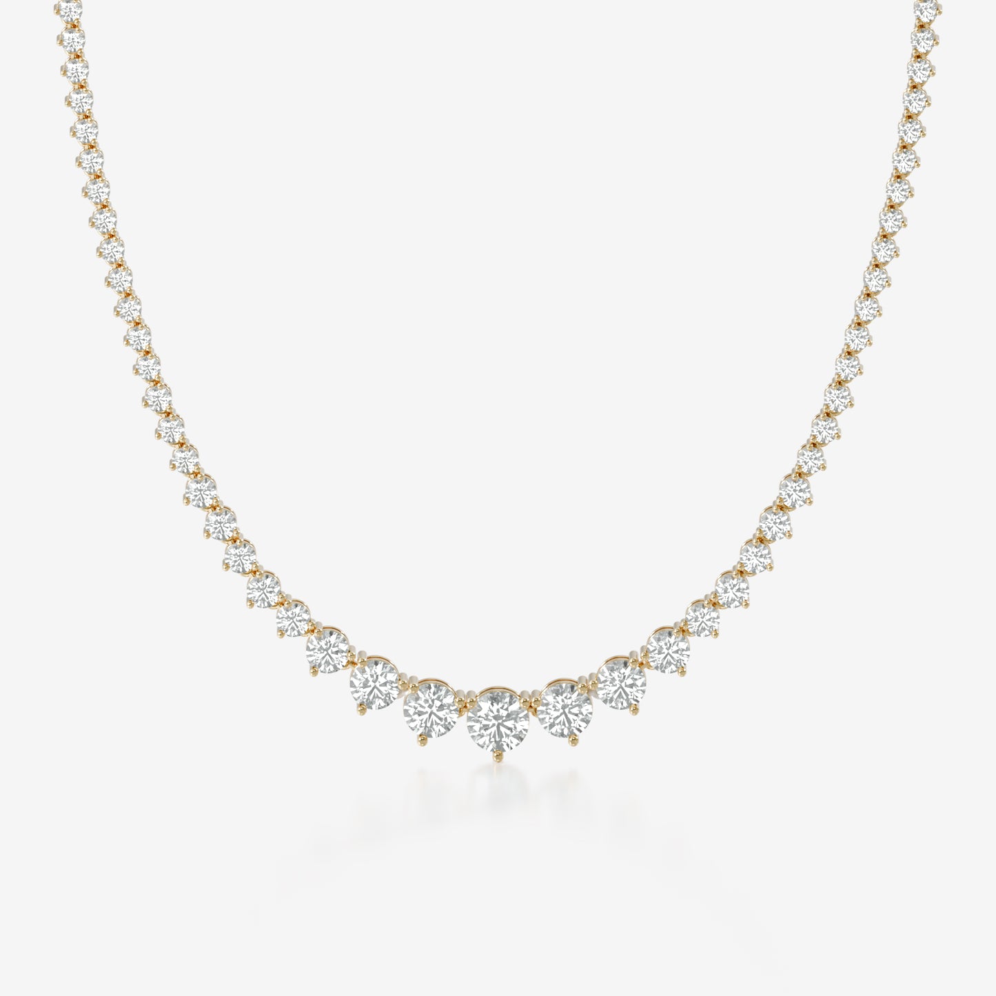 14K Graduated Tennis Necklace