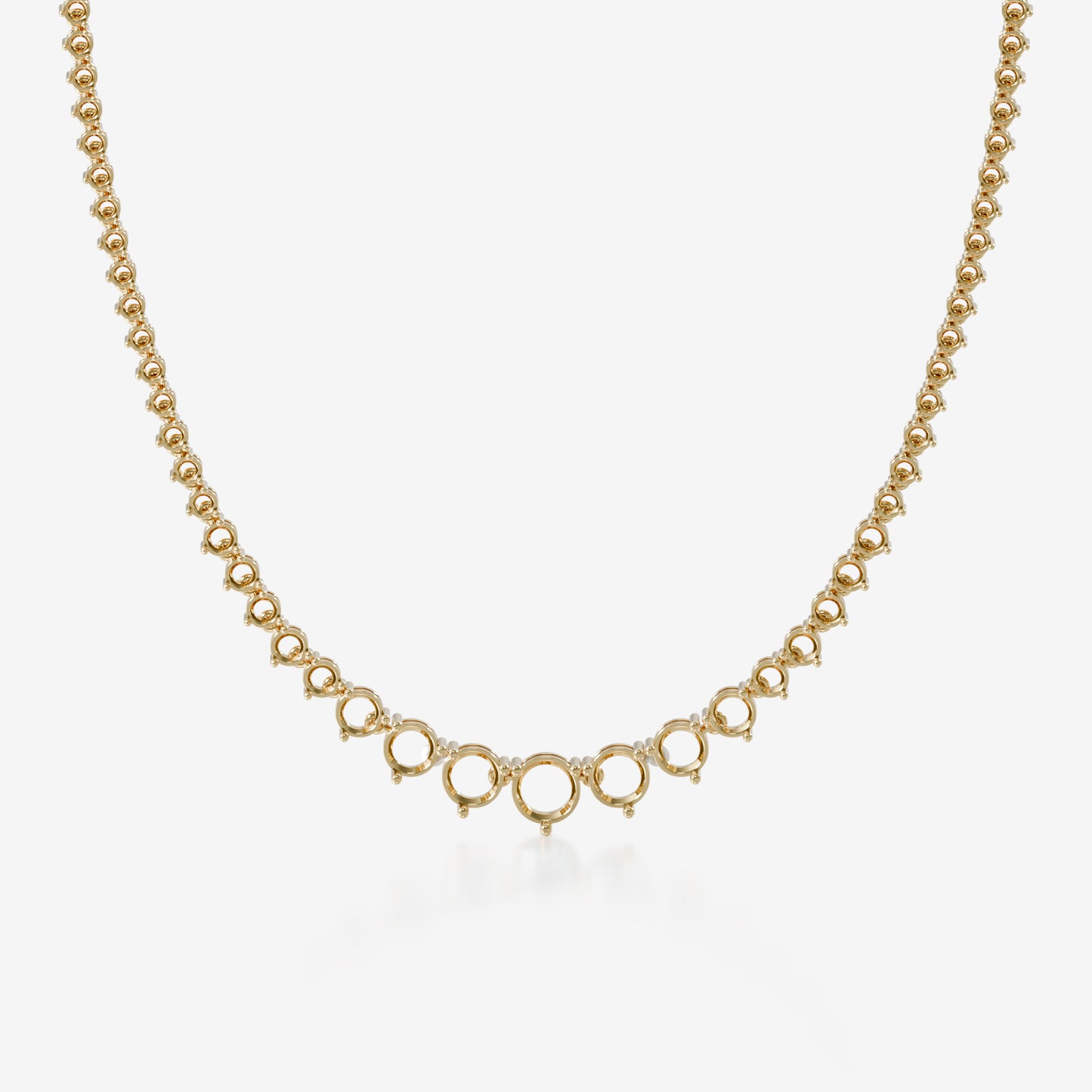 14K Graduated Tennis Necklace