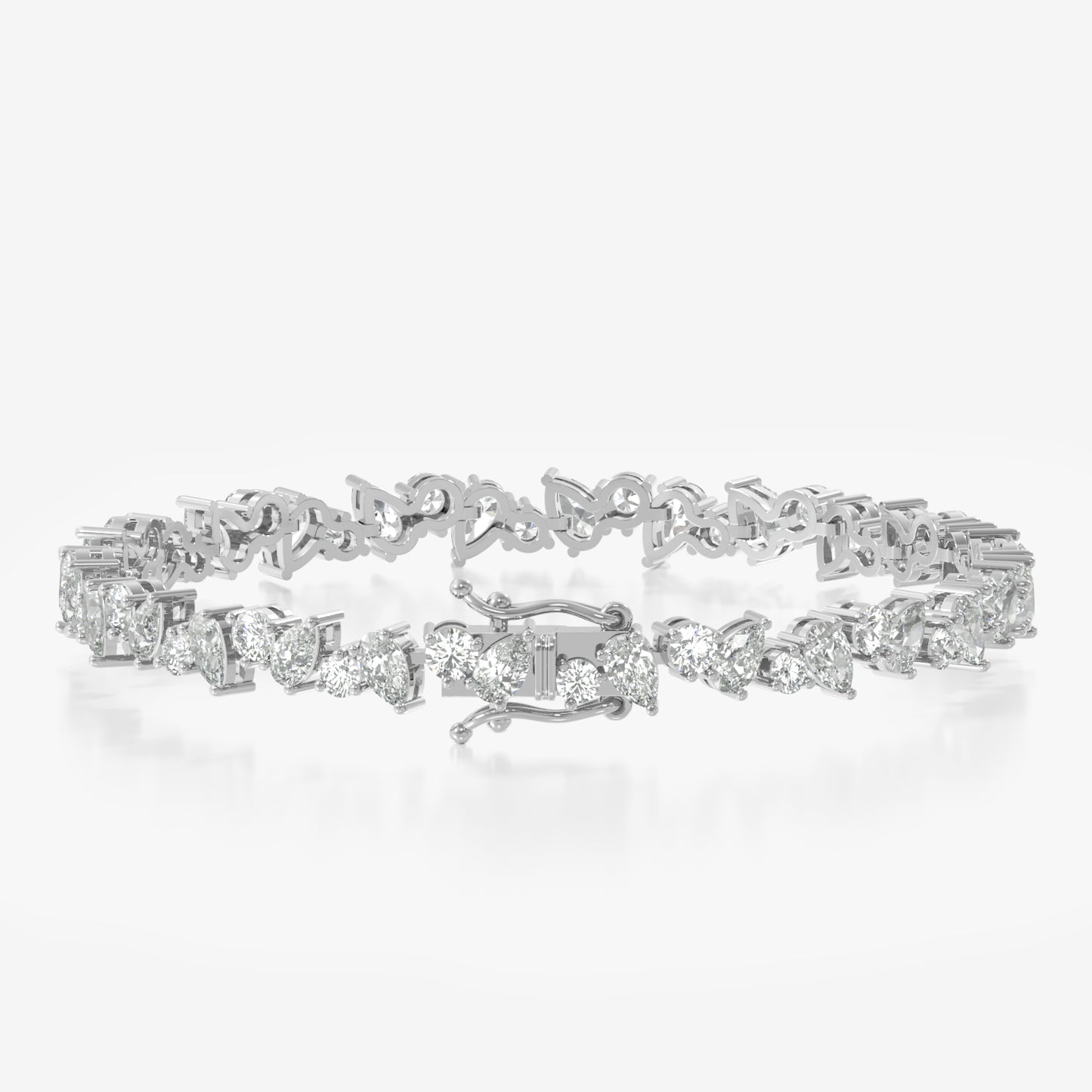 14K Pear Round Tennis Bracelet