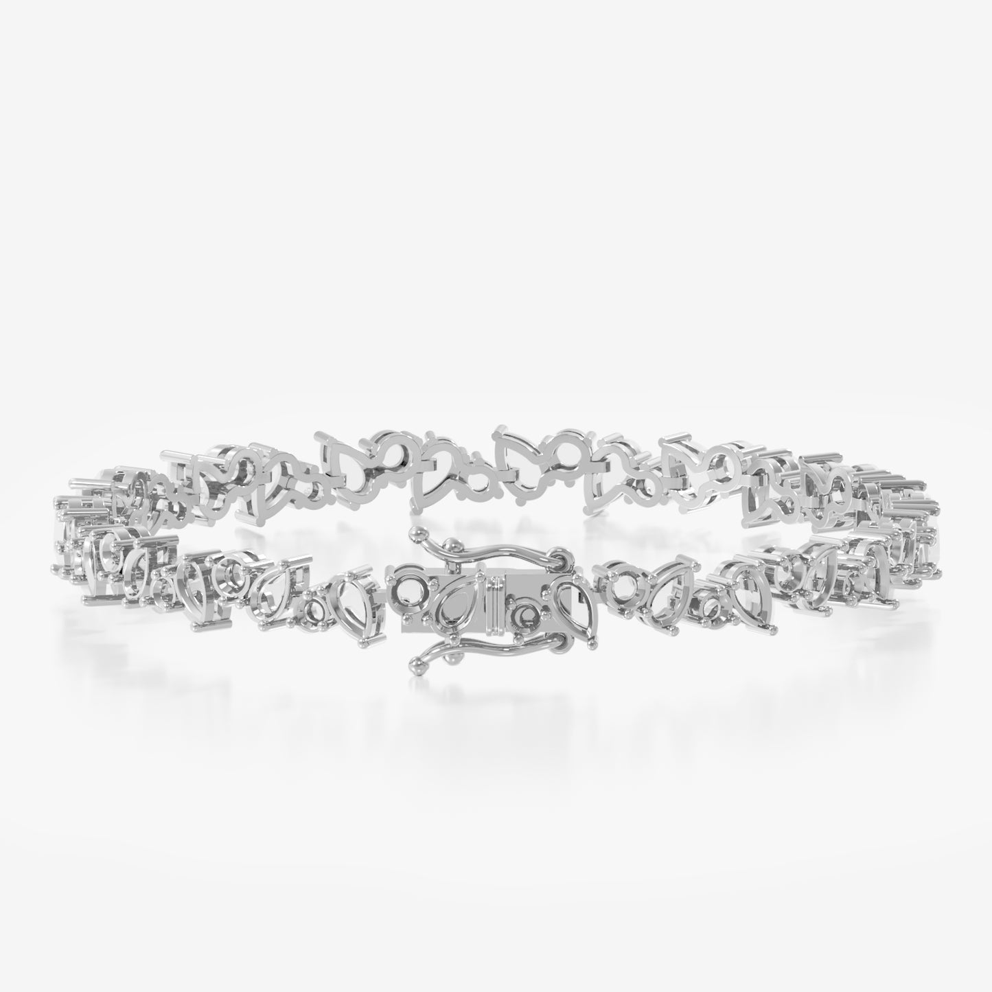 14K Pear Round Tennis Bracelet