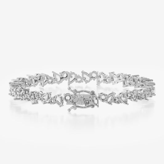 14K Pear Round Tennis Bracelet