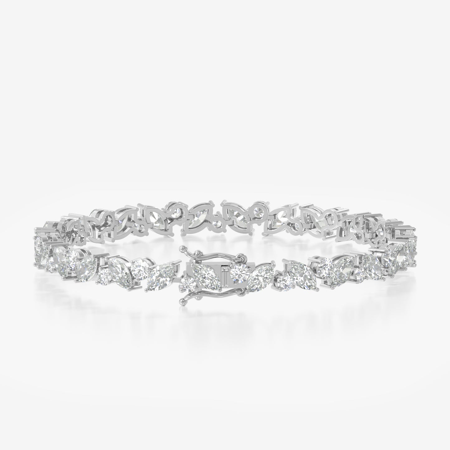 14K Marquise Round Tennis Bracelet