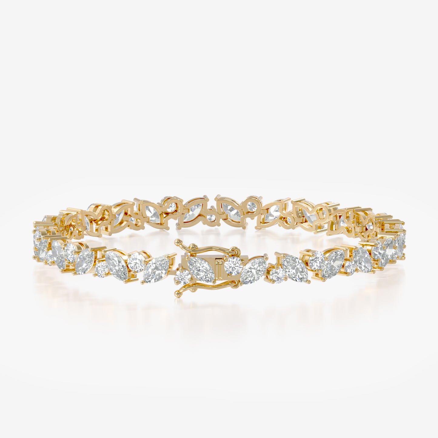 14K Marquise Round Tennis Bracelet
