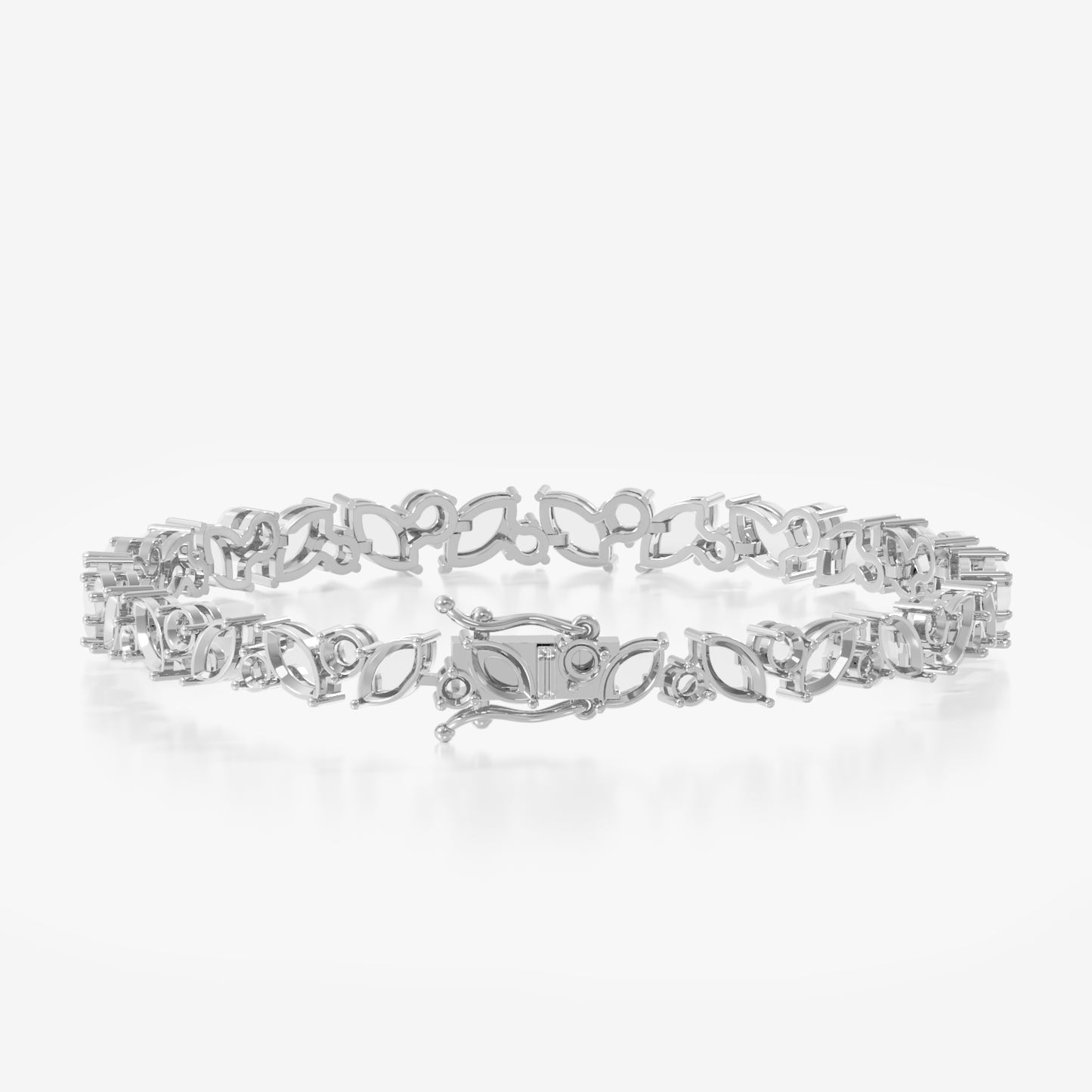 14K Marquise Round Tennis Bracelet