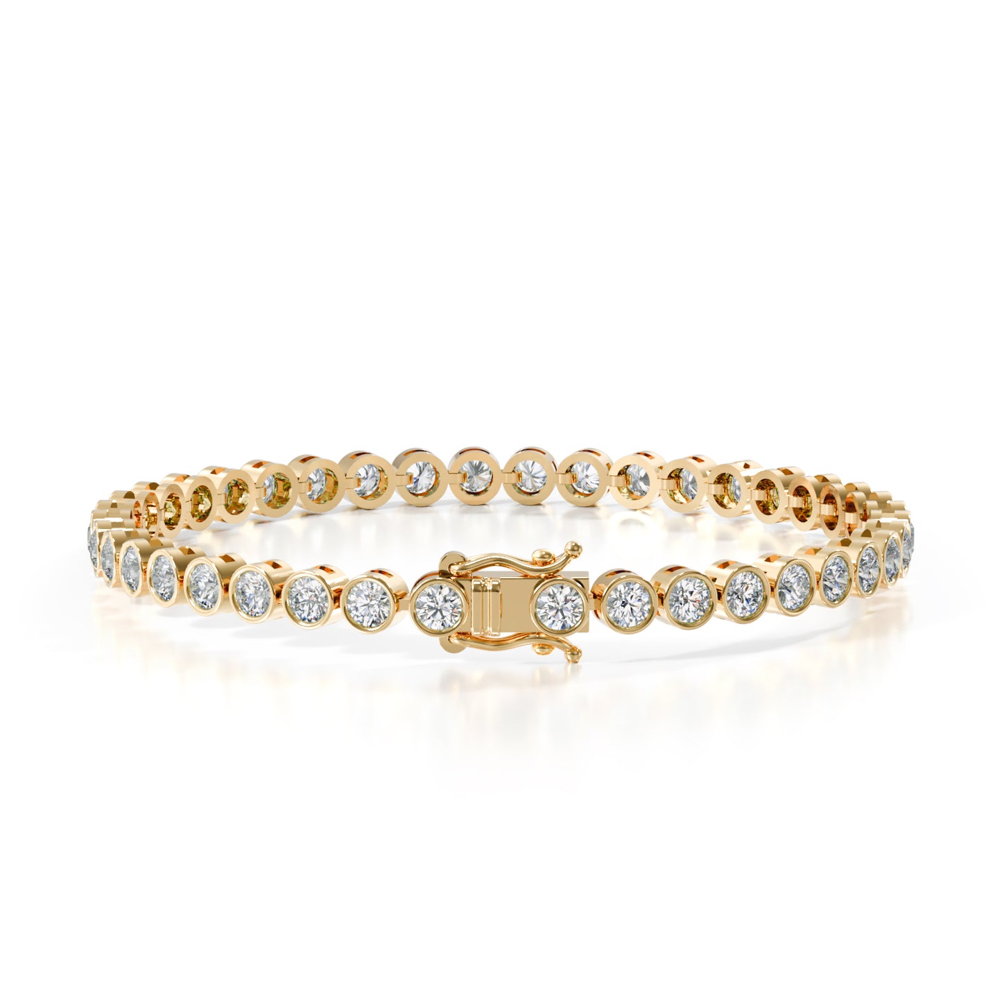 14K Bezel Tennis Bracelet