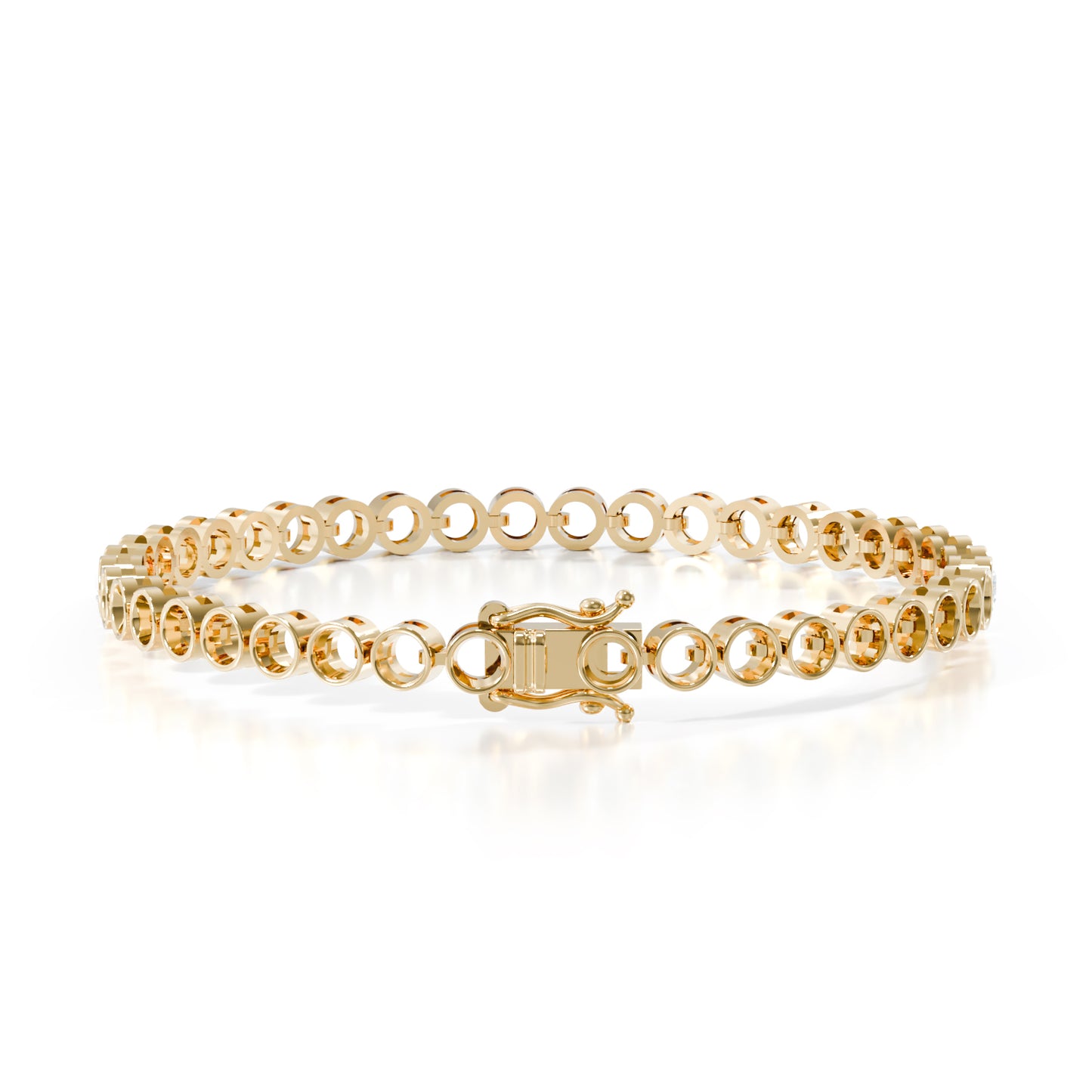14K Bezel Tennis Bracelet