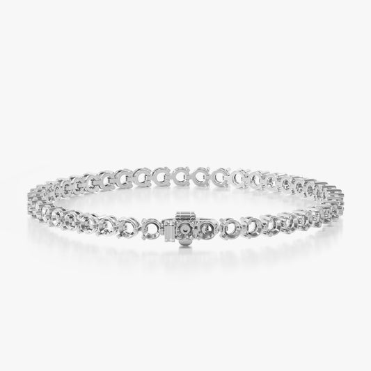 14K 3 Prong Tennis Bracelet