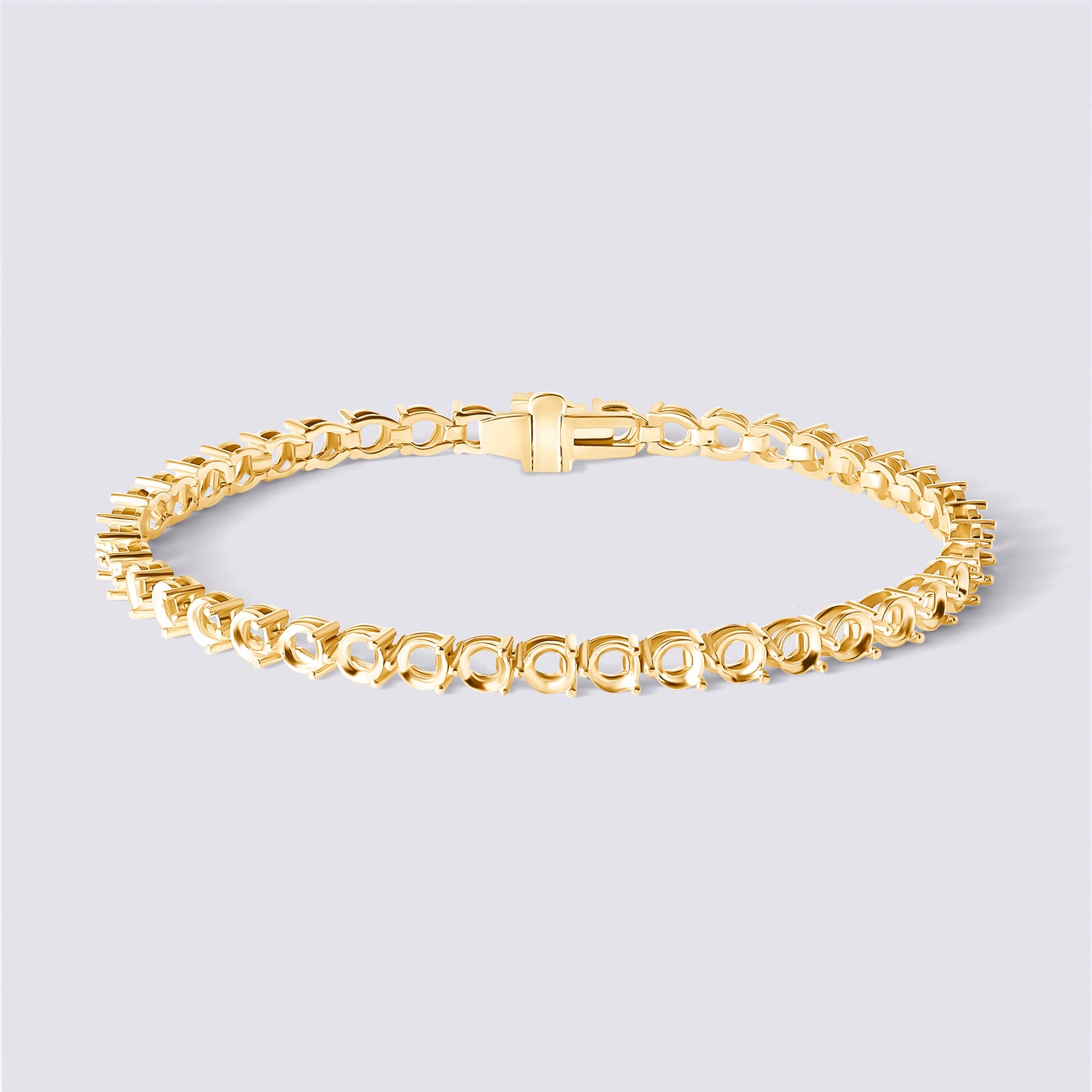 14K 3 Prong Tennis Bracelet