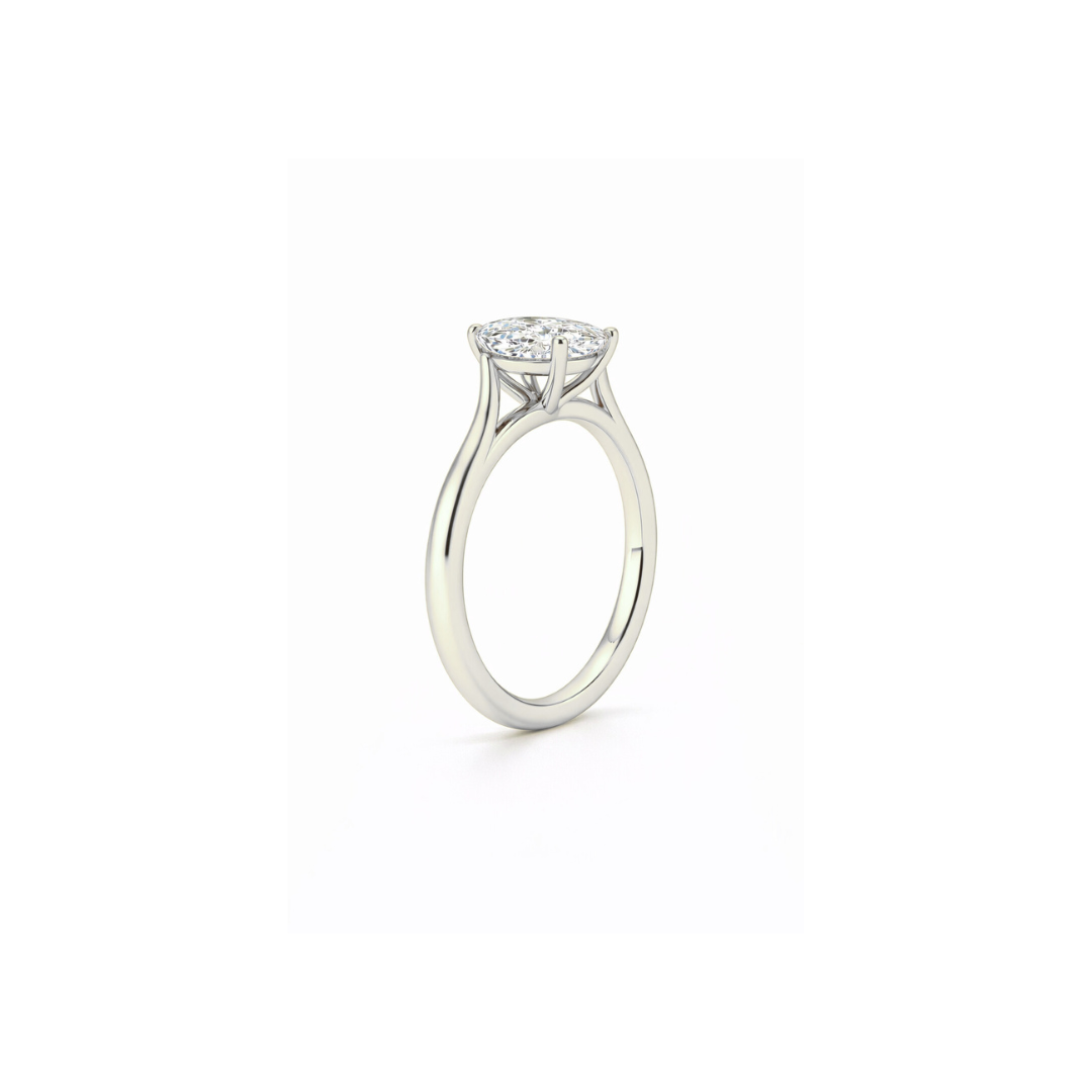 14K Cathedral Oval Solitaire Size 6.5