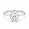 14K Bezel Set Oval Solitaire Size 7.