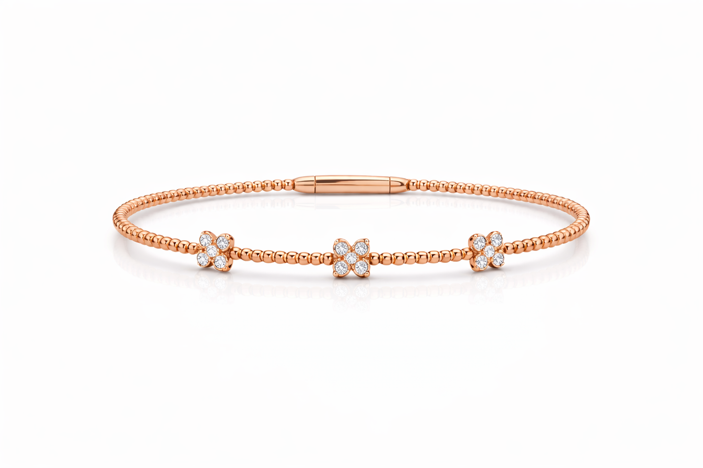 14K Triple Butterfly Illusion Flexible Bangle