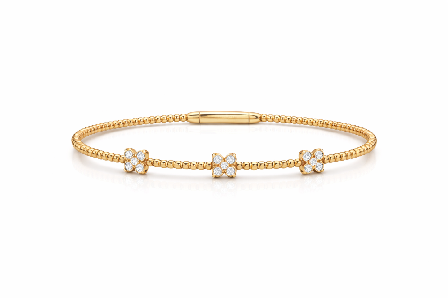 14K Triple Butterfly Illusion Flexible Bangle