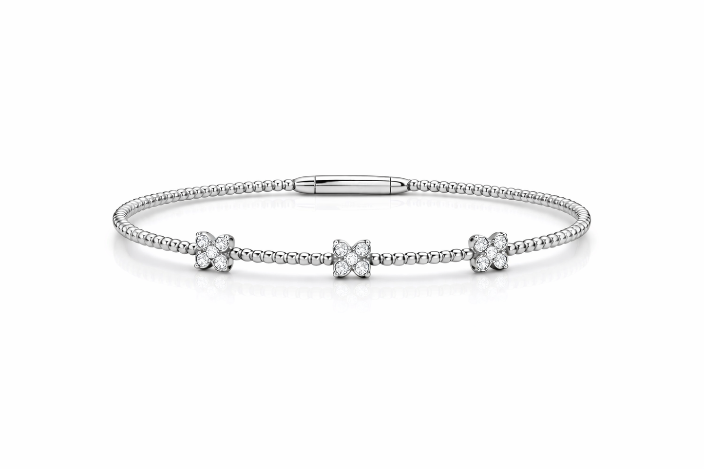 14K Triple Butterfly Illusion Flexible Bangle