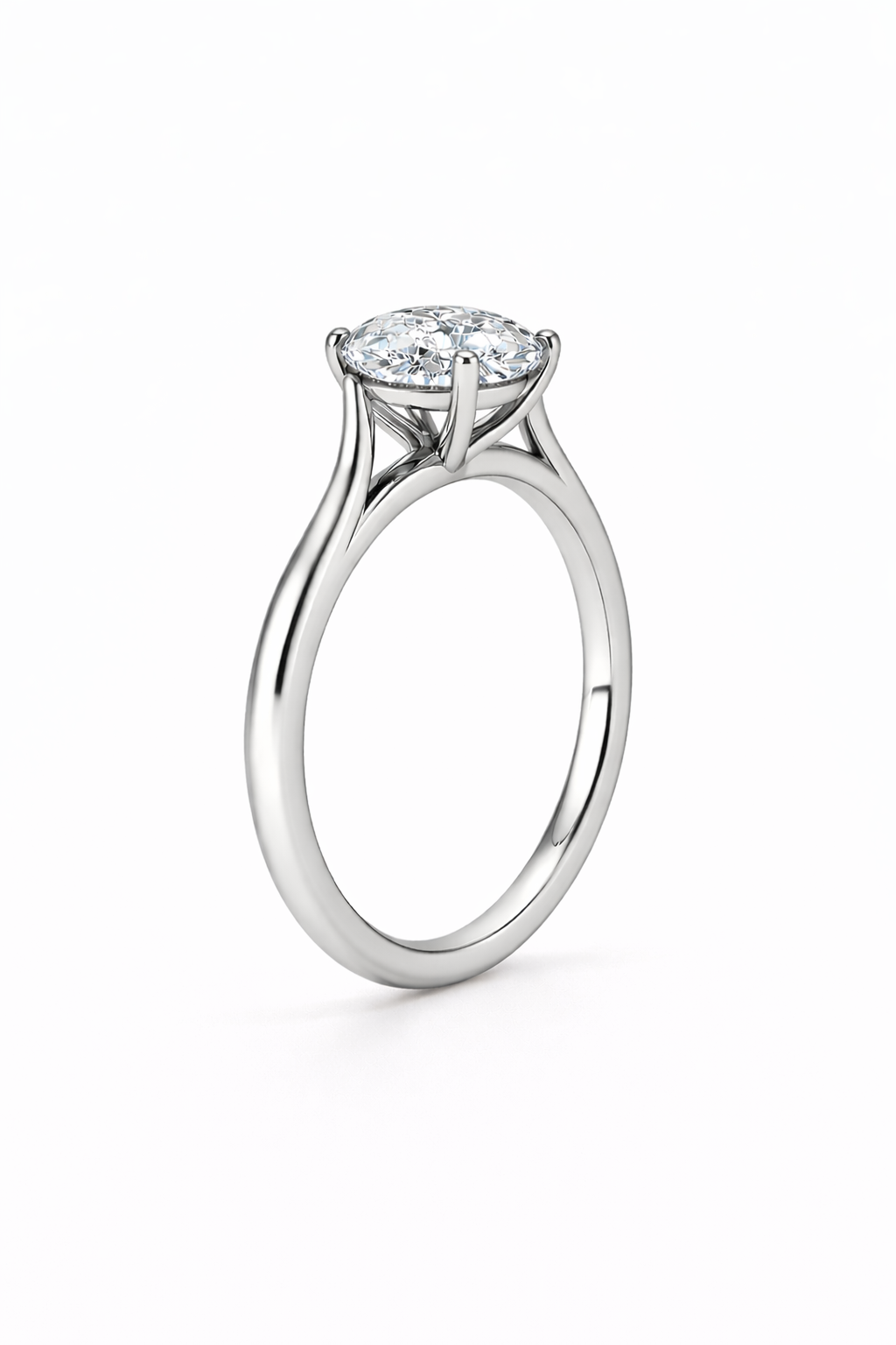 14K Cathedral Round Solitaire Size 6.5
