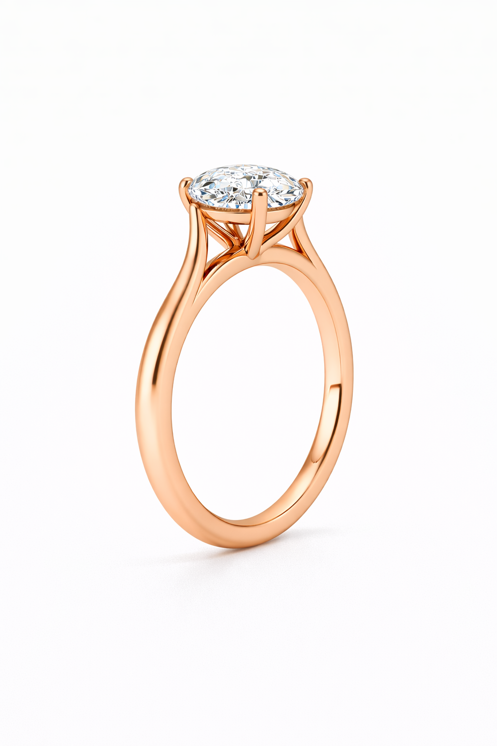 14K Cathedral Round Solitaire Size 6.5