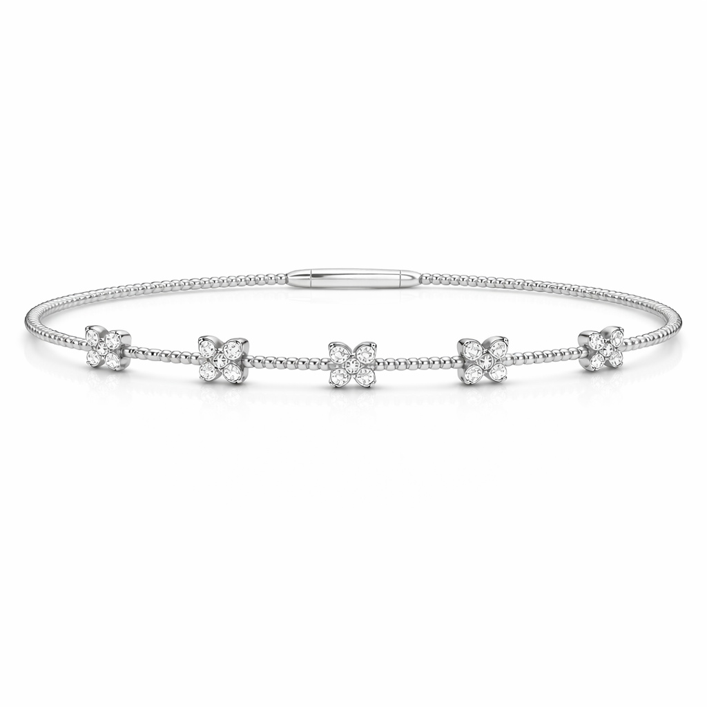 14K Five Butterfly Illusion Flexible Bangle