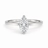 14K Flat Edge Marquise Solitaire Size 6.5