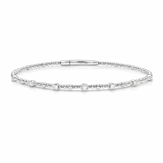 14K Illusion Diamond Flex Bangle