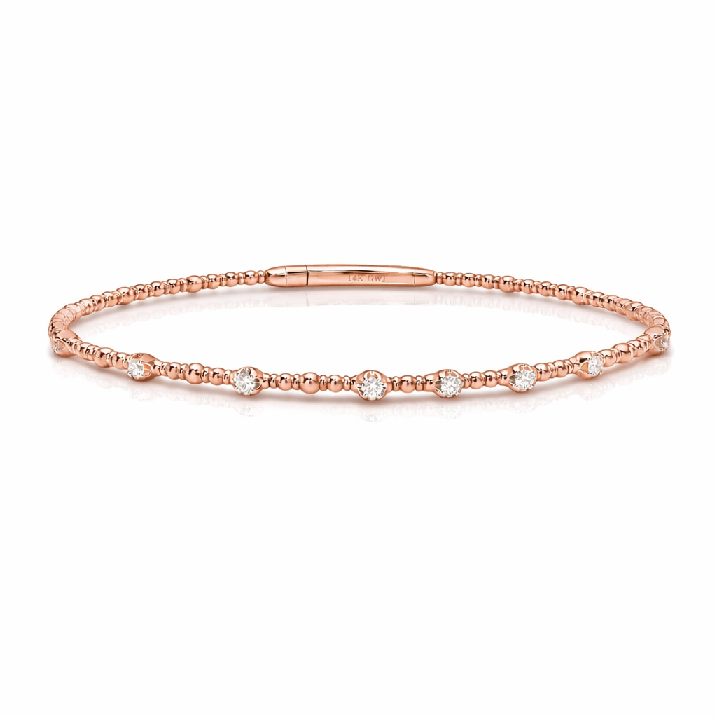 14K Illusion Diamond Flex Bangle