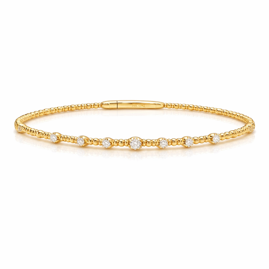 14K Illusion Diamond Flex Bangle