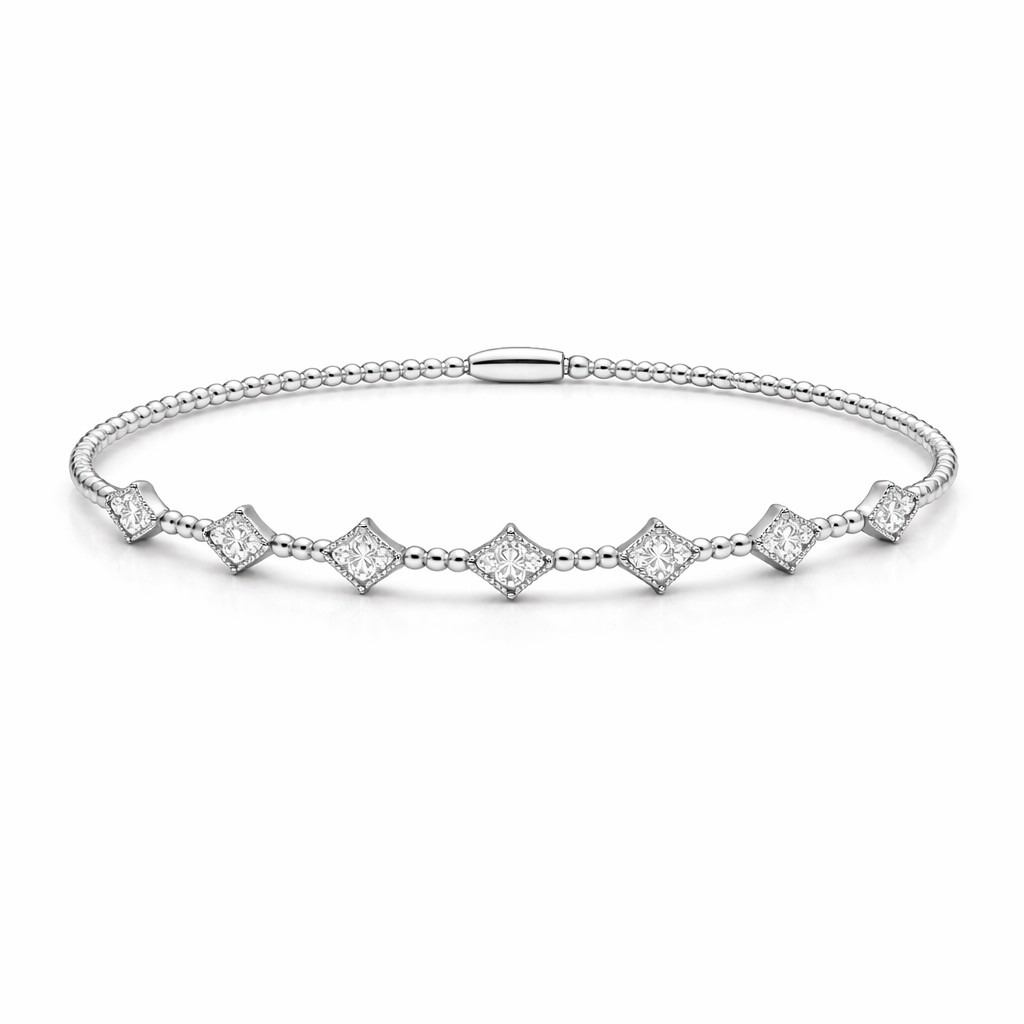 14K Marquise Illusion Flexible Bangle