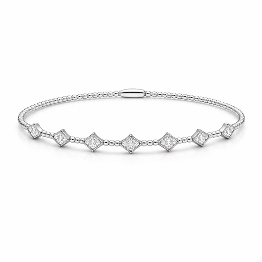 14K Marquise Illusion Flexible Bangle