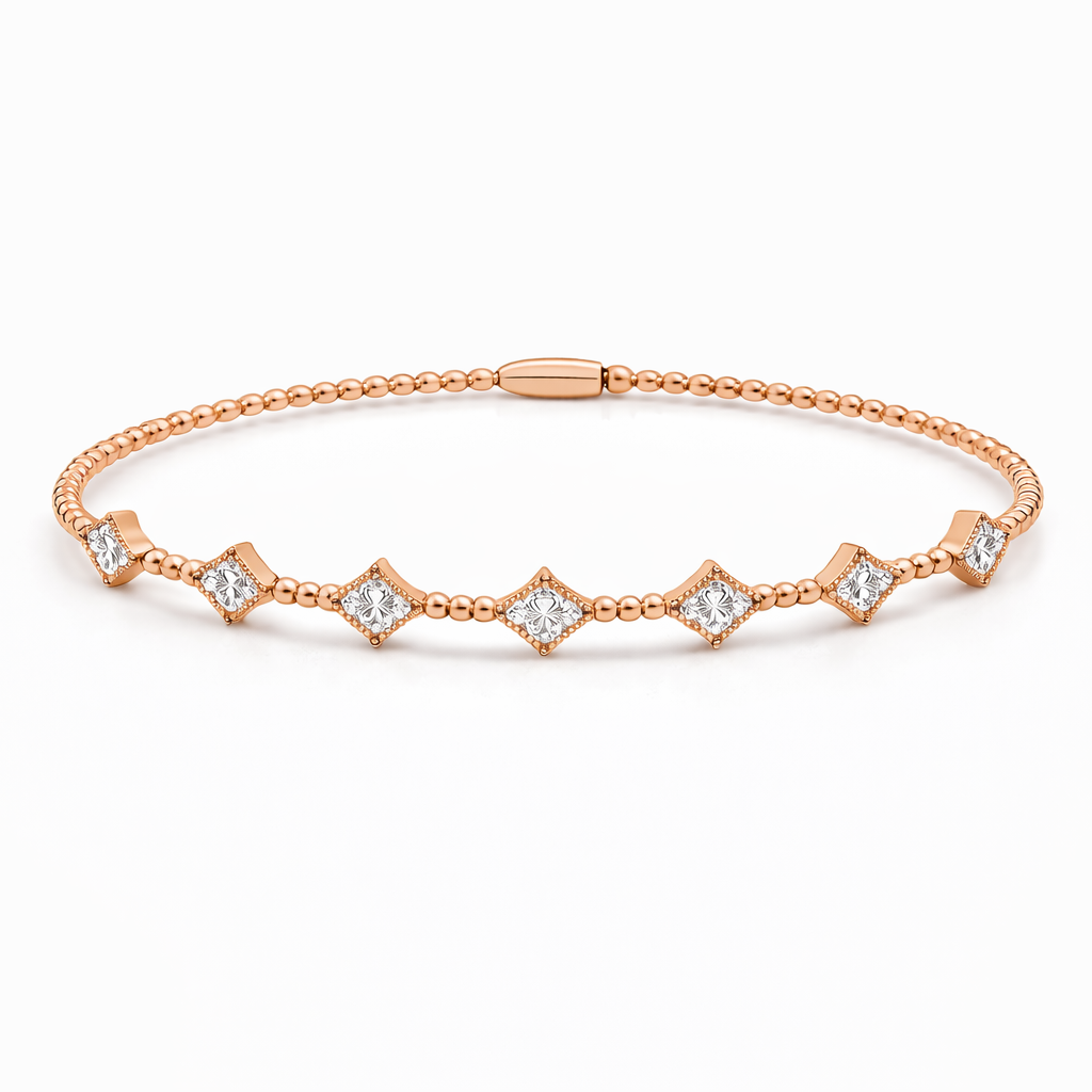 14K Marquise Illusion Flexible Bangle