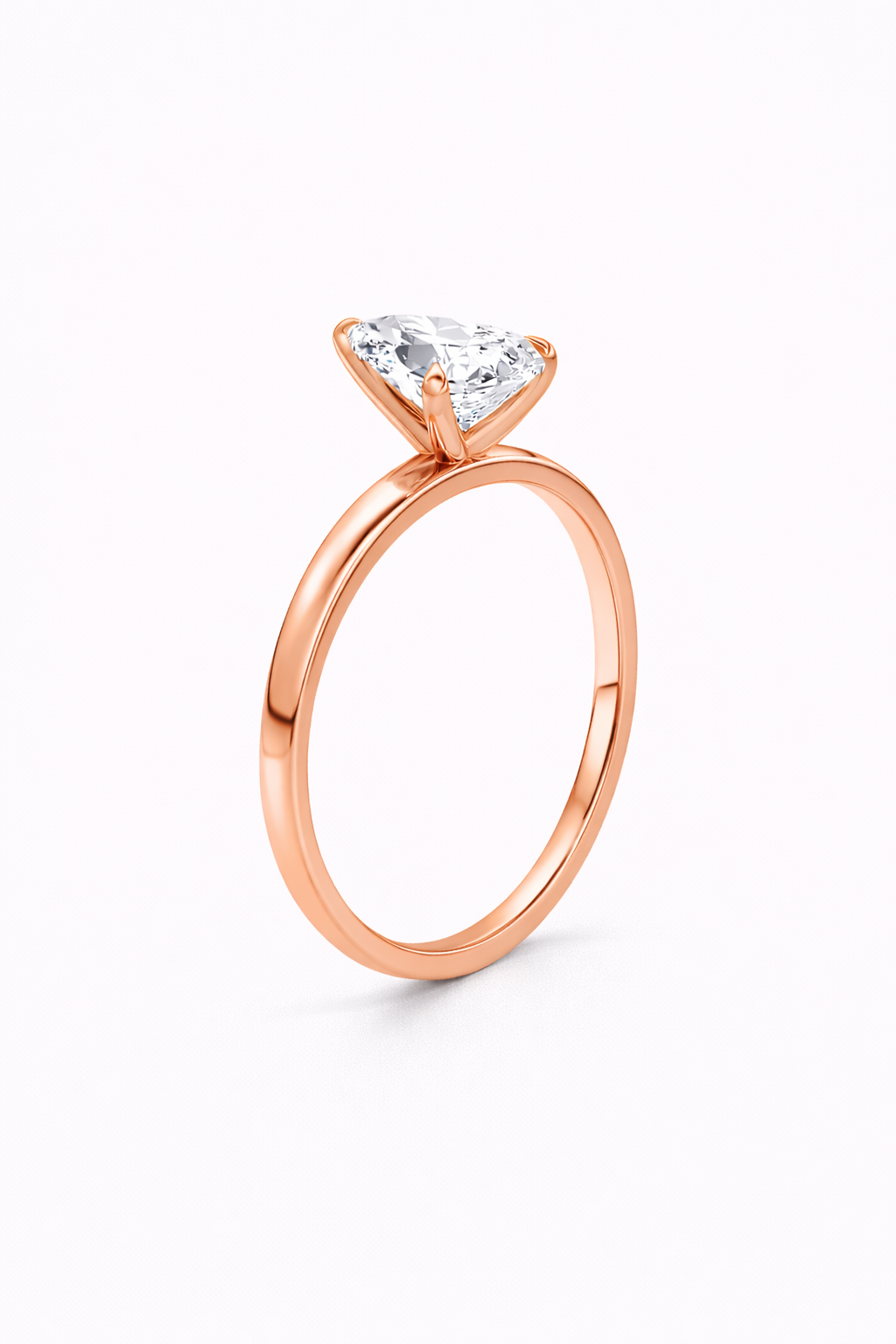 14K Flat Edge Pear Solitaire Size 6.5