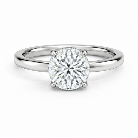 14K Flat Edge Round Solitaire Size 6.5