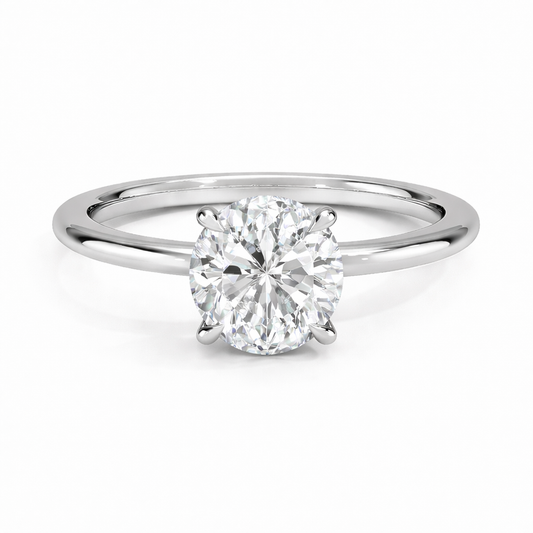 14K Cathedral Round Solitaire Size 7.